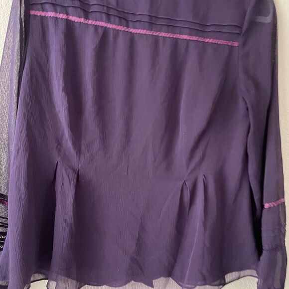 Cold water creek sheer purple long sleeve blouse‎ - Picture 8 of 8